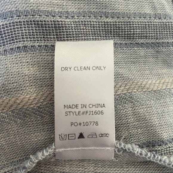 Thread Essentials Soft Lightweight Stripe Linen Jacket M Blue White 9730 - Picture 10 of 10